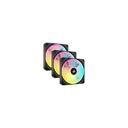 CORSAIR iCUE LINK QX120 RGB - Gehäuselüfter - mit Temperatursensor - 120 mm - Schwarz (Packung mit 3) (CO-9051002-WW) afbeelding 1
