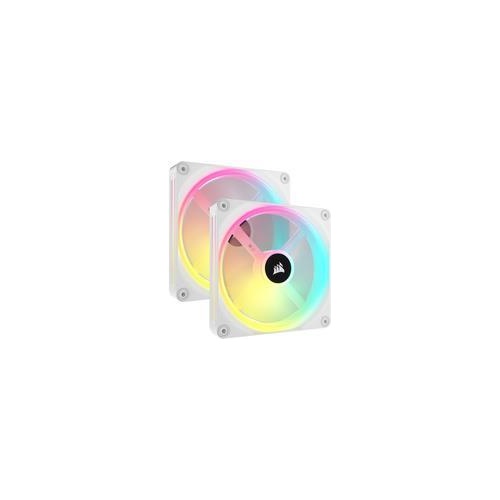 CORSAIR iCUE LINK QX140 RGB - Gehäuselüfter - mit Temperatursensor - 140 mm - weiß (Packung mit 2) (CO-9051008-WW) afbeelding 1