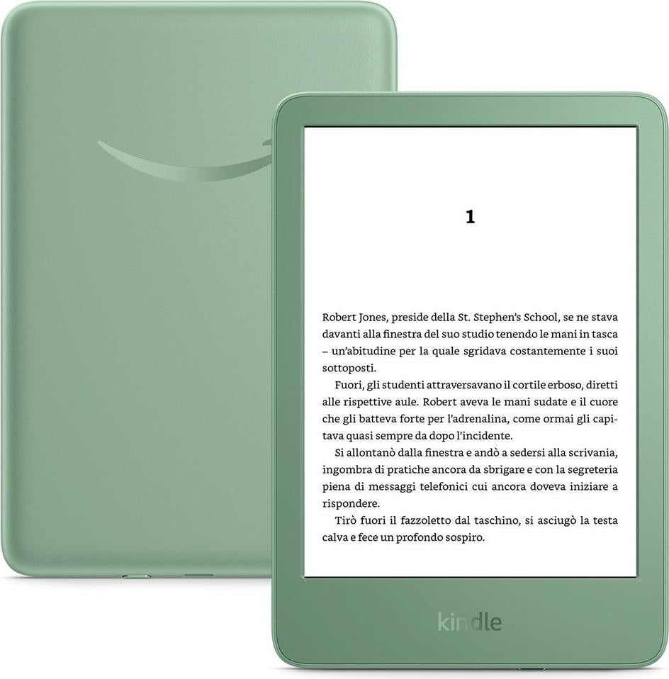 Amazon.com Amazon Kindle - 11. Generation - eBook-Reader - 16GB - 15,2 cm (6") einfarbig - Touchscreen - Bluetooth, Wi-Fi - Matcha Green - mit Werbung (5078220EG701213) afbeelding 1