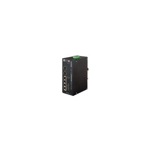 PLANET IGS-624HPT - Switch - 4 x 10/100/1000 (PoE+) + 2 x Gigabit SFP - an DIN-Schiene montierbar, wandmontierbar - PoE+ (120 W) - Gleichstrom afbeelding 1