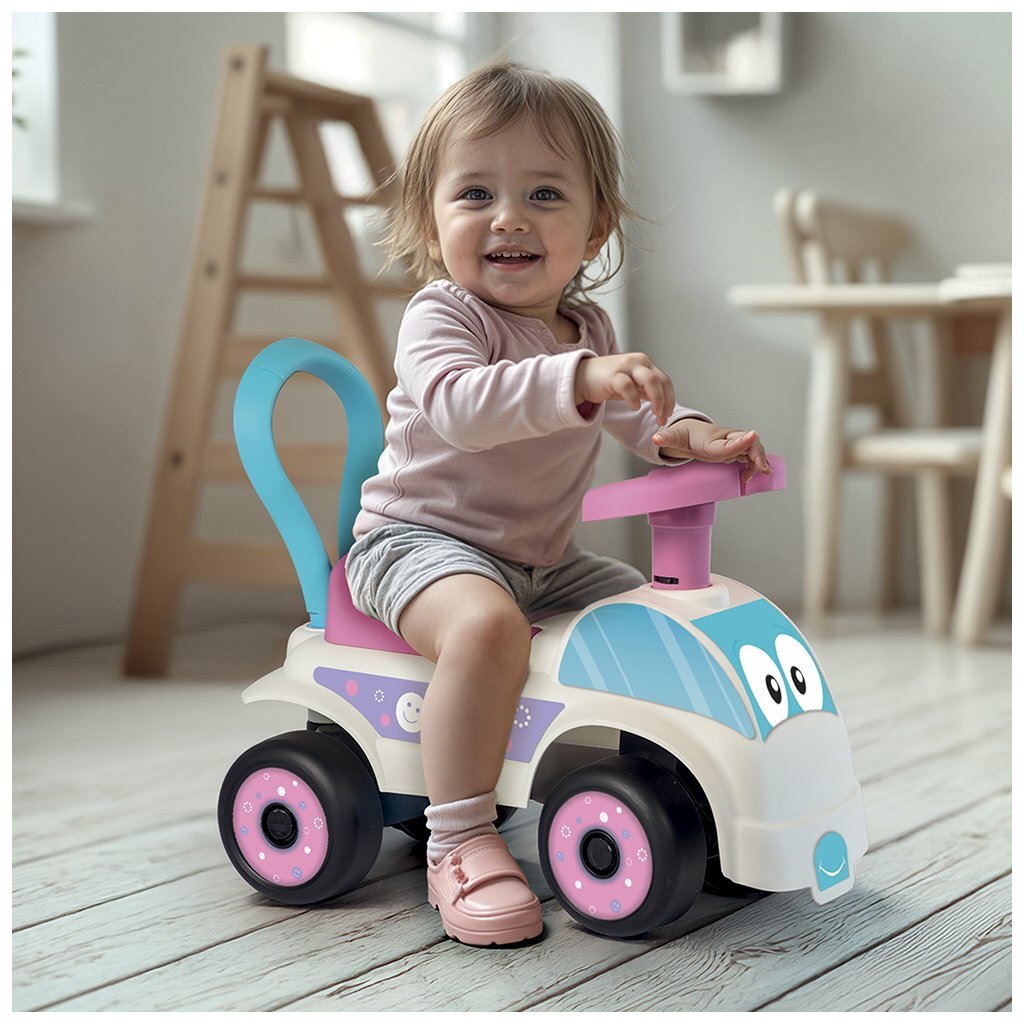 Dolu Ride-on Car Pink/White 48x21x37 cm - Fun Foot-to-Floor Car for Ages 1+