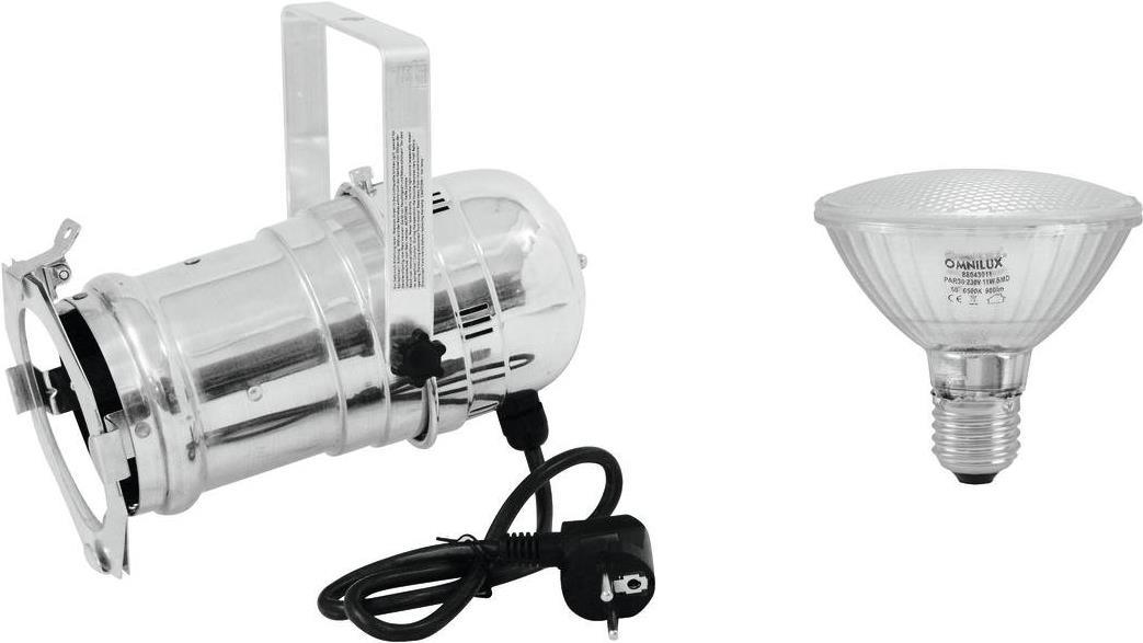 EUROLITE Set PAR-30 Spot Silver + PAR-30 230V SMD 11W E-27 LED 6500K (20000287)