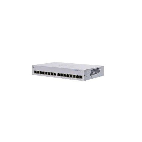 Cisco Business 110 Series 110-16T - Switch - unmanaged - 16 x 10/100/1000 - Desktop, an Rack montierbar, wandmontierbar afbeelding 1