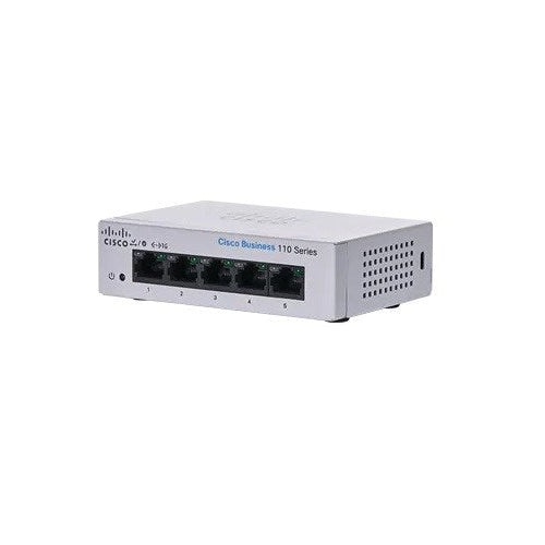 Cisco Business 110 Series 110-5T-D - Switch - unmanaged - 5 x 10/100/1000 - Desktop, an Rack montierbar, wandmontierbar - DC Power - 0889728326605 - image 1