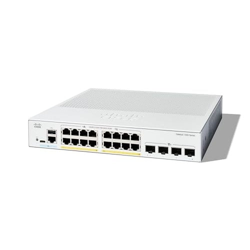 Cisco | Managed Layer 3 Switch C1300-16P-4X 16x 10/100/1000 PoE+ 120W - 4x 10Gb SFP+ | Rack Mountable afbeelding 1