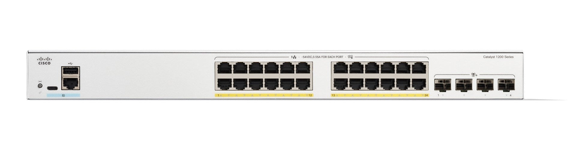 CISCO Catalyst 1200 24-Port Switch / PoE+ with 195W power budget / 4 x 10G SFP+ Uplinks (C1200-24P-4X) afbeelding 2