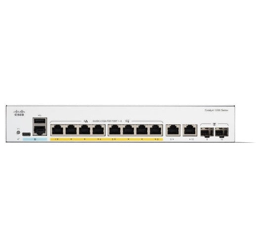 CISCO Catalyst 1200 8-Port Switch / Data-Only / 2 x 1G SFP Uplinks / external power supply C1200-8T-E-2G) afbeelding 1