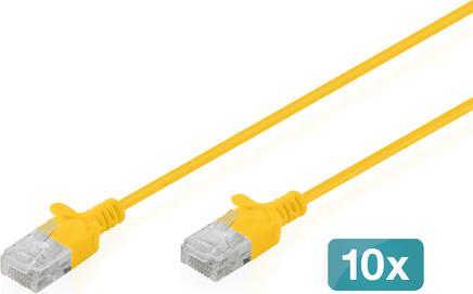 DIGITUS CAT6 U/UTP SLIM PA 10X2M Yellow Network Cable DK-1618-020S-Y-10