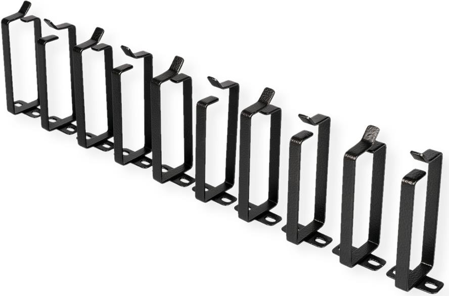 Roline Cable Management Bracket 44 x 100 mm, 10 Pieces - Jet Black RAL 9005