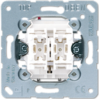 JUNG Double Pushbutton 10 AX 250VAC 2 Normally Open Contacts - JUNG 535U5