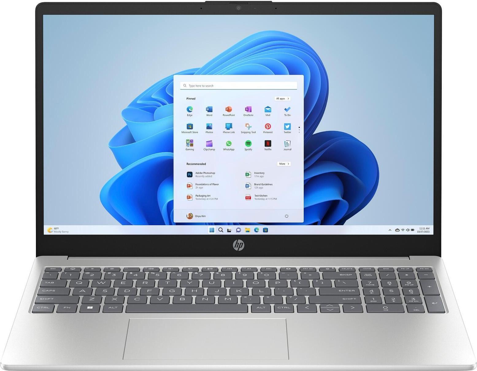 HP 15-fd0051ng D46JMEA Notebook 39.6 cm (15.6") 1920x1080 - Intel Core 5 120U - 512GB SSD - HDMI/USB-C - Windows 11 Home - Silber
