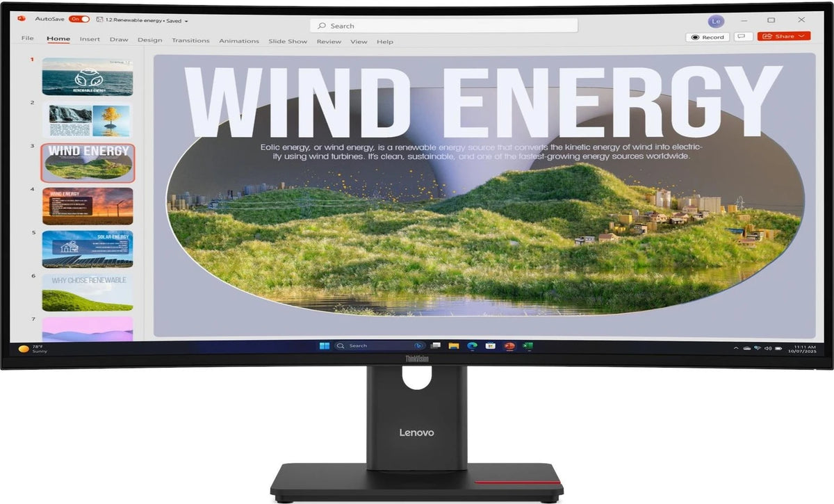 Lenovo ThinkVision T34wD-40 34" Curved WQHD Monitor 3440x1440 120Hz - 64AEGAT1SE