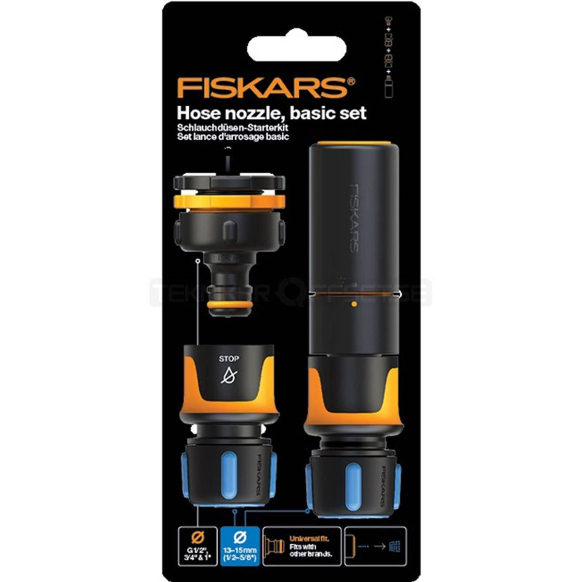 Fiskars 1027091 Anschlussteil für Wasserschlauch black - Blau - Orange 3 Stück(e) (1027091)