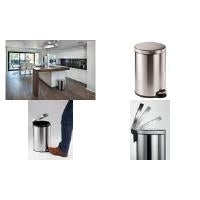 DURABLE Stainless Steel Step Bin 20 L Round 340223