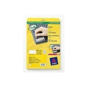 Avery NoPeel Labels L6145 - Non-Removable Polymer Labels - White - 25.4 x 45.7 mm - 800 Labels (20 Sheets x 40)