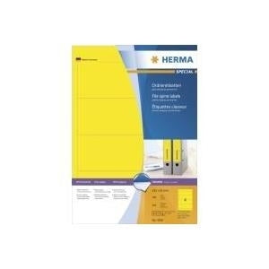 HERMA SuperPrint - Aktenetiketten (File Folder Labels) - Gelb - 61 x 192 mm - 400 Stck. (100 Bogen x 4) (4296)