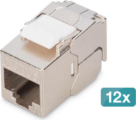 DIGITUS CAT 6A Keystone Module, 12x Shielded, Tool-Free Connection (DN-93615-S-12)