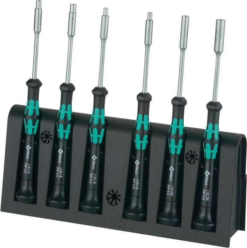 Wera Kraftform Micro 2069/6 Nut Driver Set - 6 Pieces - 60 mm - in Rack (05118158001)