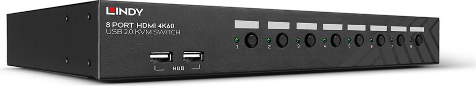 Lindy 8 Port HDMI 4K60 USB 2.0 & Audio KVM Switch 39538