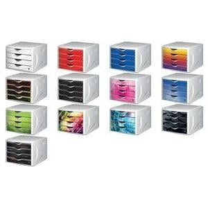 Plastic Drawer Organizer, 4 Drawers, Green and White, Easy to Clean