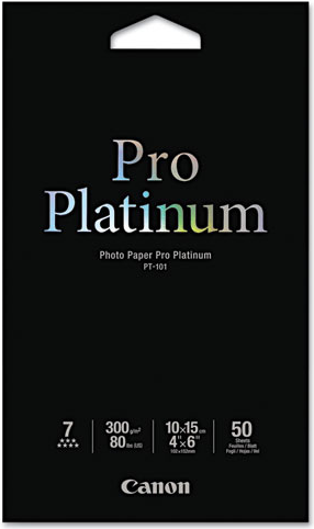 Canon Photo Paper Pro Platinum 101.6 x 152.4 mm 50 Sheets for PIXMA MG5720 MG5721 MG5722 MG6821 MG6822 MG7720 TS5020 TS6020 TS8020 TS9020 2768B014
