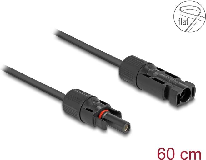 Delock DL4 Solar Flachbandkabel Stecker zu Buchse 60 cm schwarz (60675)