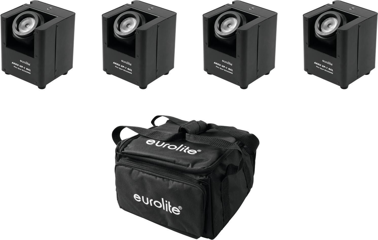 EUROLITE Set of 4 AKKU UP-1 + SB-4 Soft-Bag (20000268)