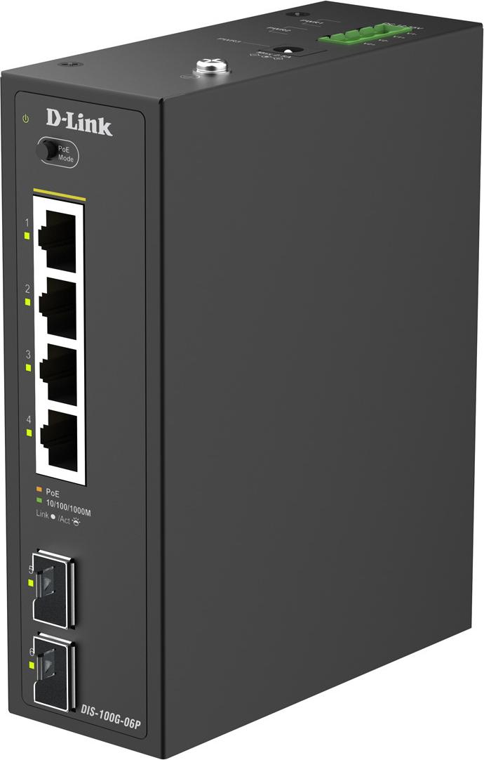 D-Link DIS 100 G-06P Industrial Unmanaged Switch 4 x 10/100/1000 (PoE) (DIS-100 G-06P) 100G-06P