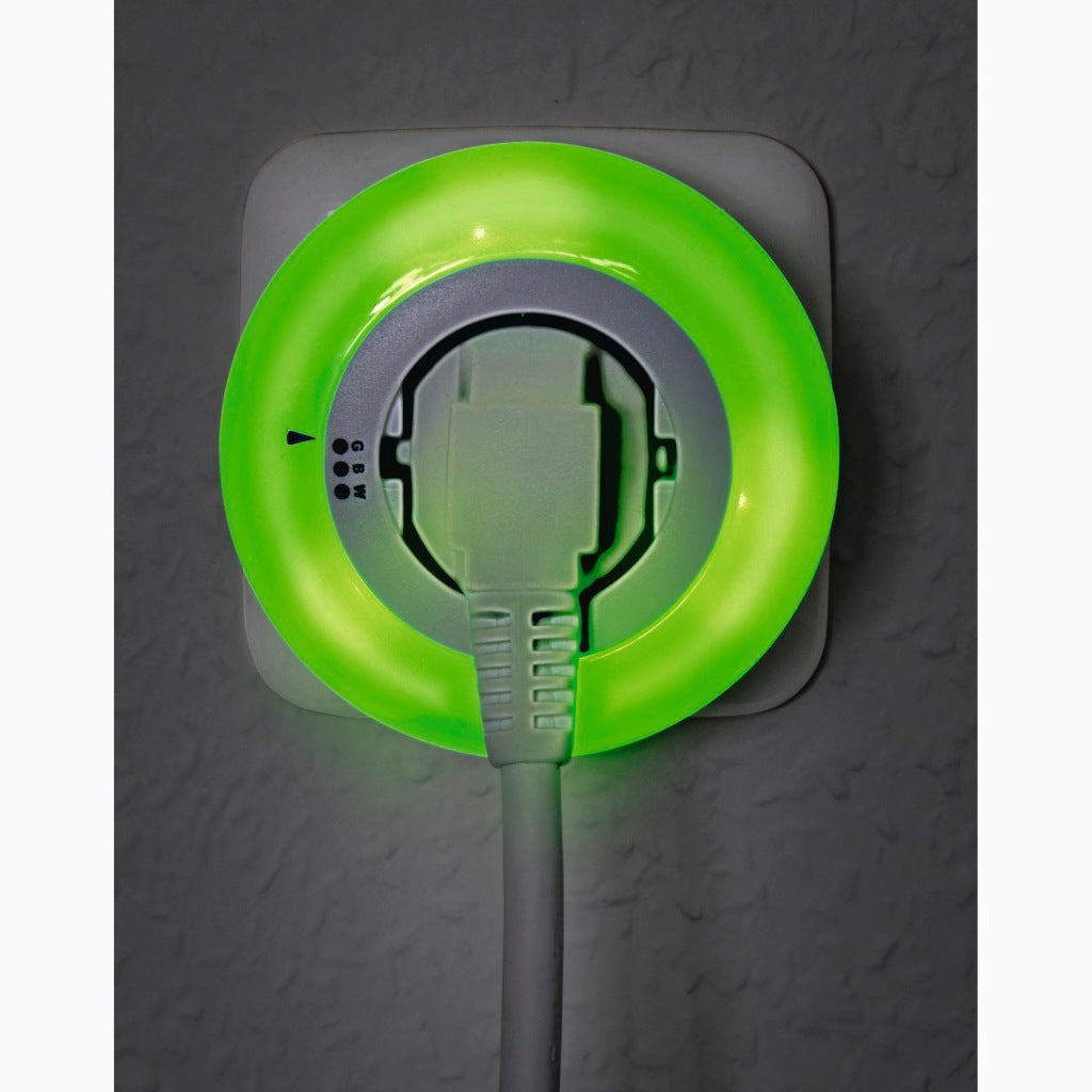 Hama LED Night Light Circle Colour with Integrated Socket and Light Sensor, 3 Colours (00223497)