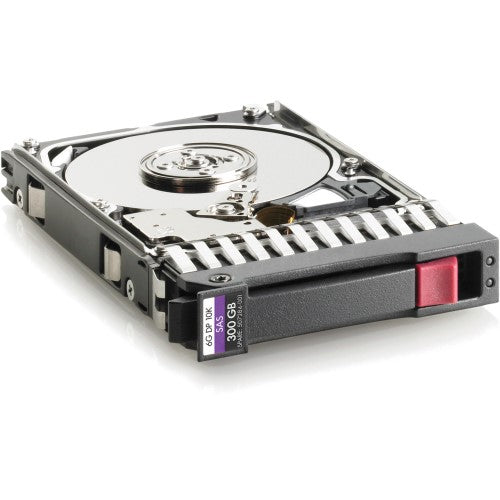 Hewlett Packard Enterprise HPE Dual Port Enterprise - Hard Drive - 300GB - Hot-Swap - 2.5" SFF - SAS 6Gb/s - 10000 RPM (507127-B21)
