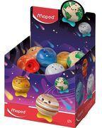 Maped PLANET Sharpener, Metal Case, 24 Display, Plastic Insert, 10 Assorted Colors (051102EU)