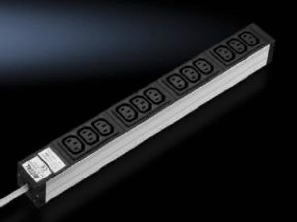 Rittal Rack-Mountable Power Strip 12 Output Sockets IEC 60320 C13 1U 2 m