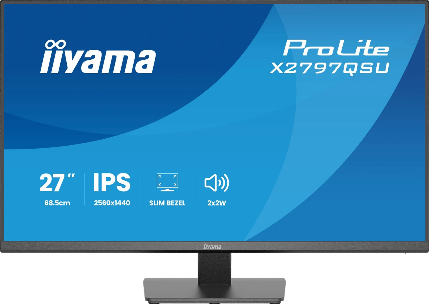 iiyama ProLite X2797QSU-B1 27" QHD LED Monitor - HDMI/DP/USB - Black