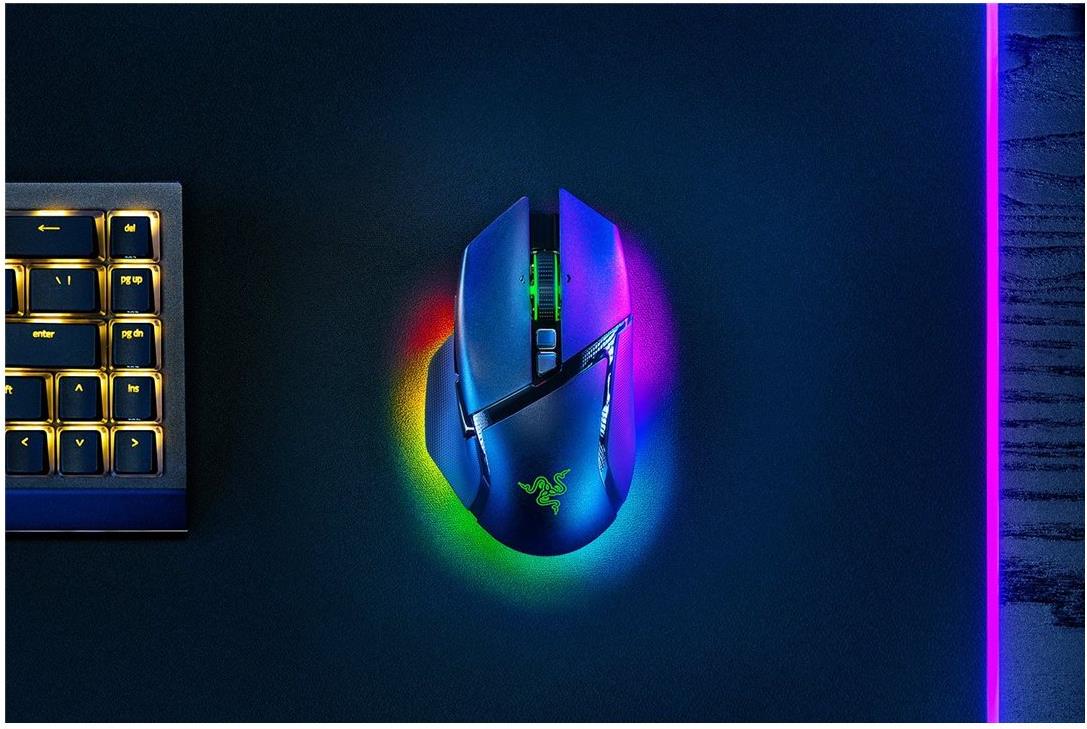 Razer Basilisk V3 Pro Mouse - Ergonomic - Optical - 11 Buttons - Wireless/Wired - Bluetooth, USB-C, 2.4 GHz - Black (RZ01-05240100-R3G1)
