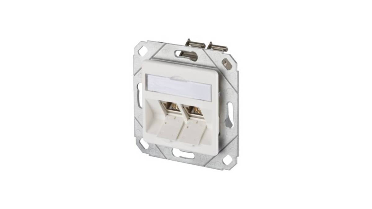 METZ CONNECT BTR E-DAT Module Flush-Mounted Box CAT 6 RJ-45 x 2 Pure White (1309121102-E-90)