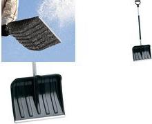 EDA Snow Shovel with Aluminum Handle, Width: 400 mm, Plastic Handle and Shovel Blade, with Aluminum Edge, 1 Piece (010388 NO BX24)