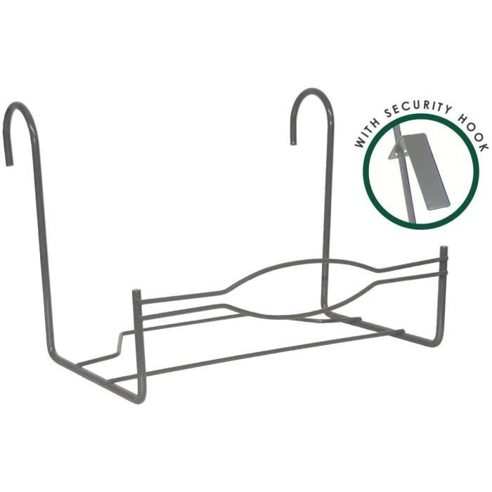 GARDEN ID Large Balcony Support - 35 x 18 cm - Anthracite - Secure Hooks - Practical Dimensions - Robust