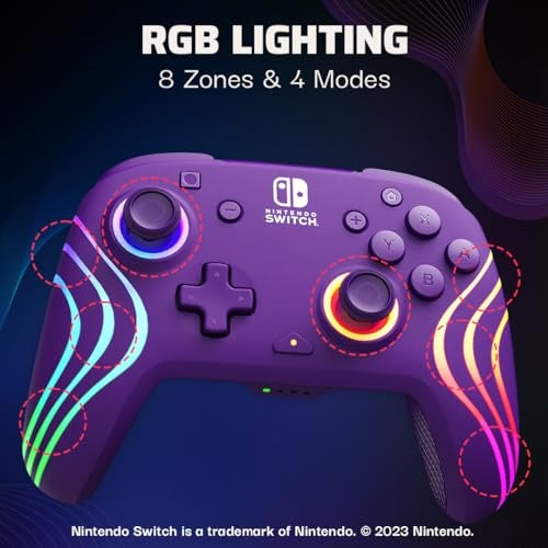 PDP Afterglow Wave Wireless Controller - Purple Switch (500-252-PR)