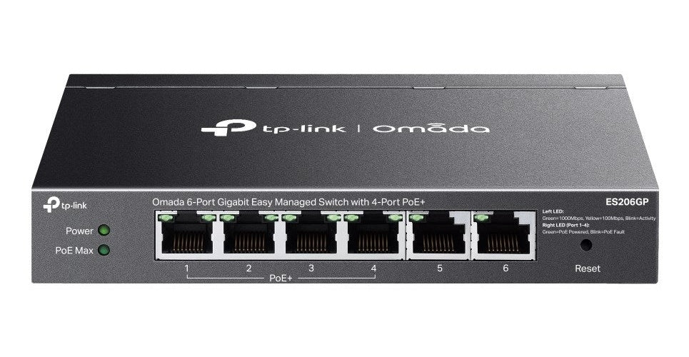 TP-Link Omada ES206GP network switch Managed Gigabit Ethernet (10/100/1000) Power over Ethernet (PoE) Black - 1210002600644 - image 1