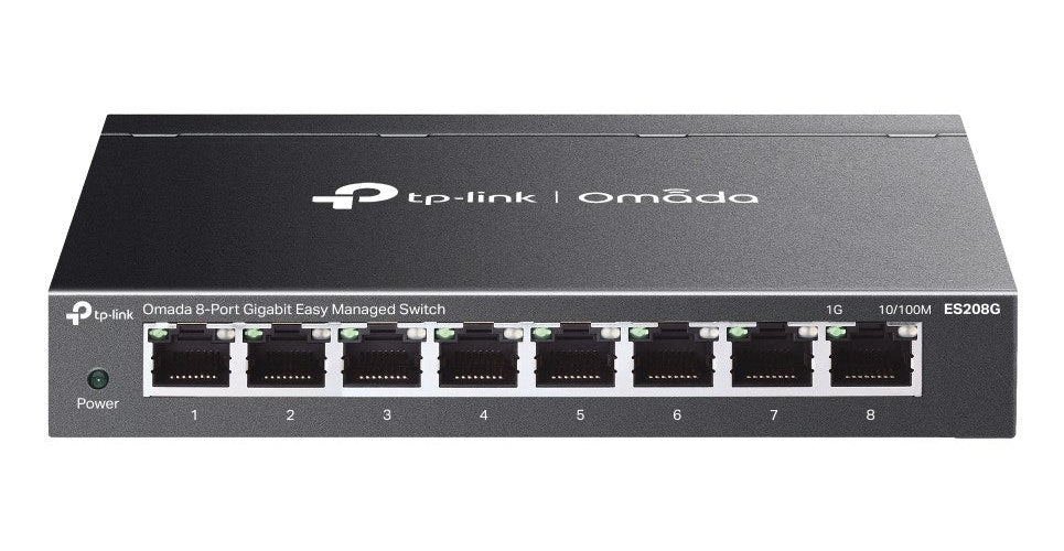 TP-Link Omada ES208G network switch Managed L2 Gigabit Ethernet (10/100/1000) Black afbeelding 1
