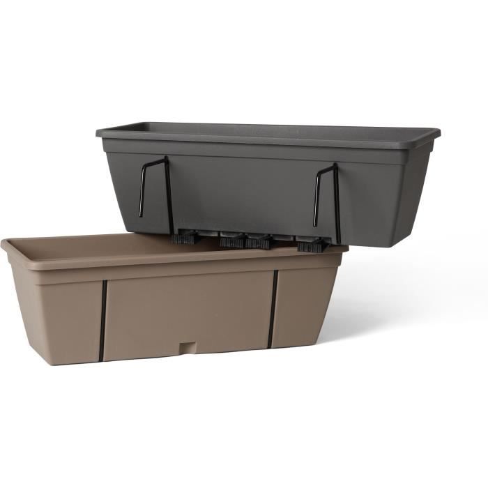 GARDEN ID Smart Planter Kit with Metal Hook - 50 cm - Taupe - Water Reservoir