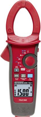 Benning CM 10-1 Digital Current Clamp - Data Logger - CAT IV 600 V - 6000 Counts