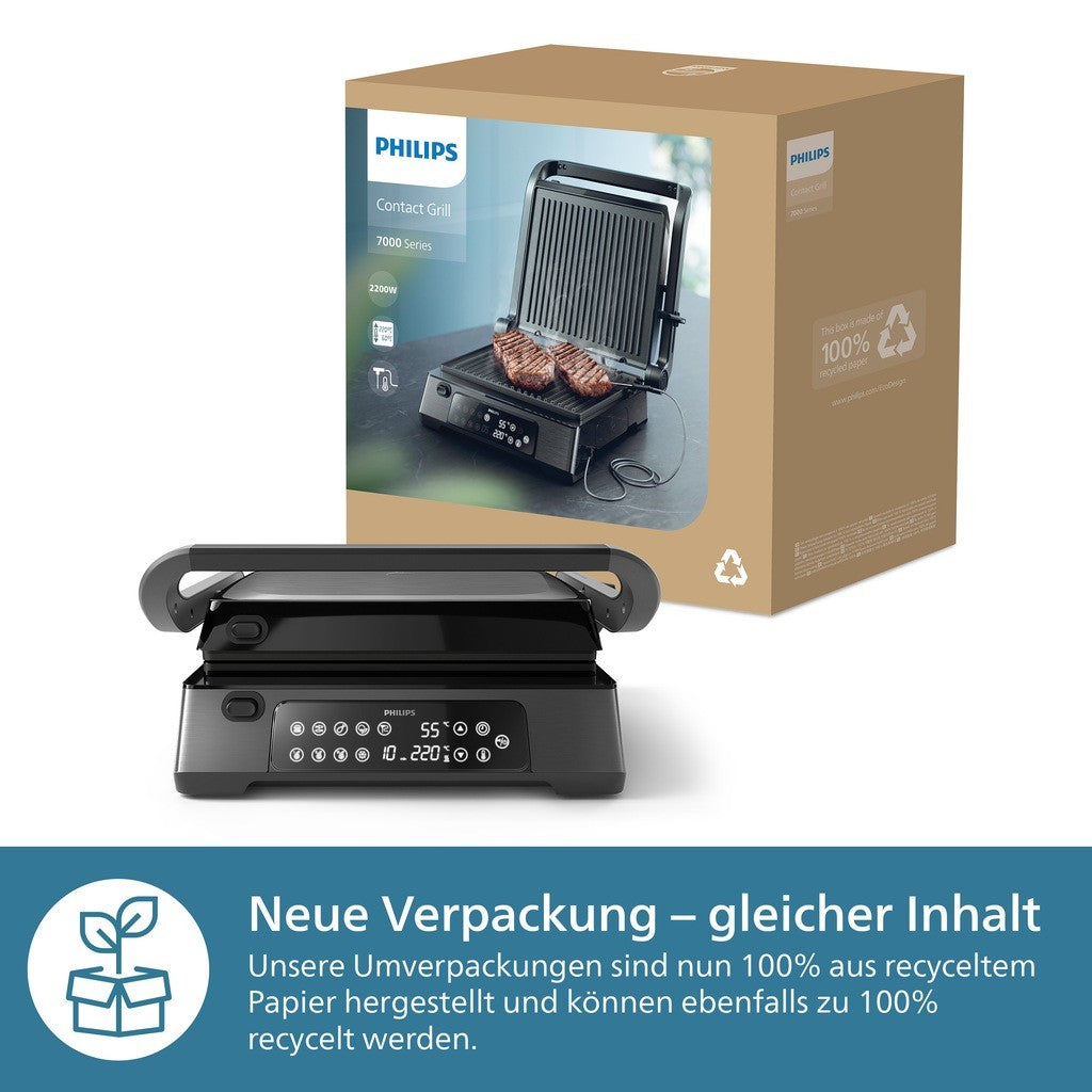 Philips HD6307/70 7000 series Contact Grill, 2200 W, Black (HD6307/70)