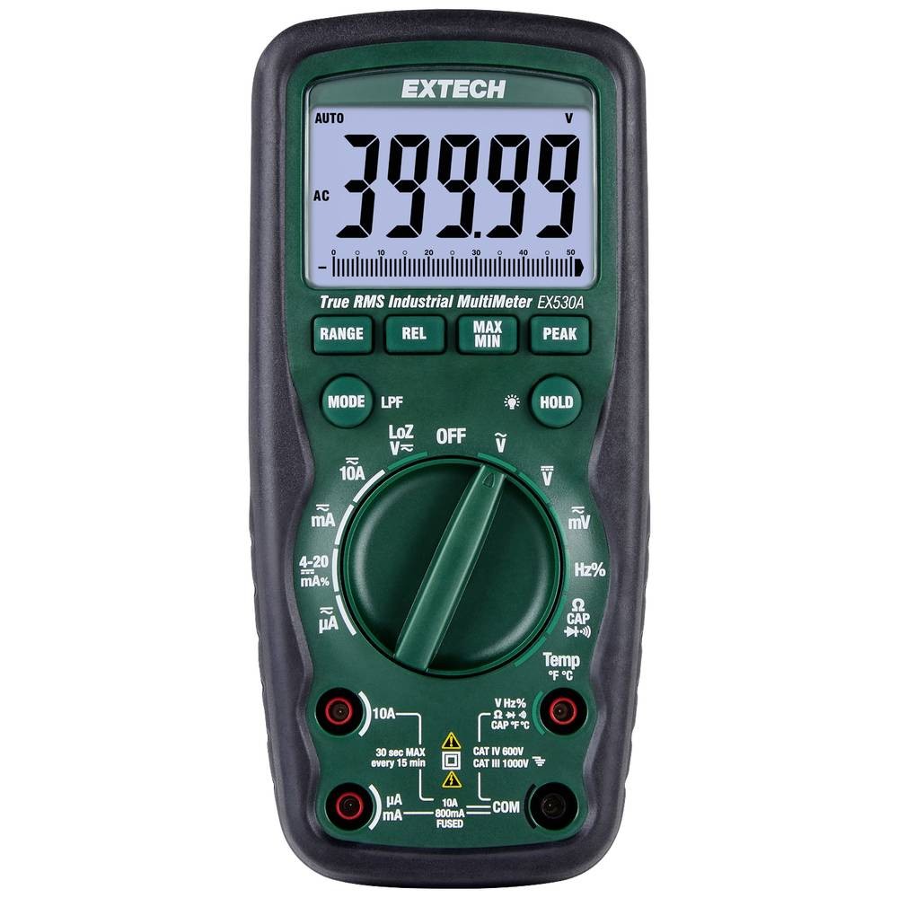 Extech EX530A Handheld Digital Multimeter CAT IV 600 V Display Counts (EX530A)