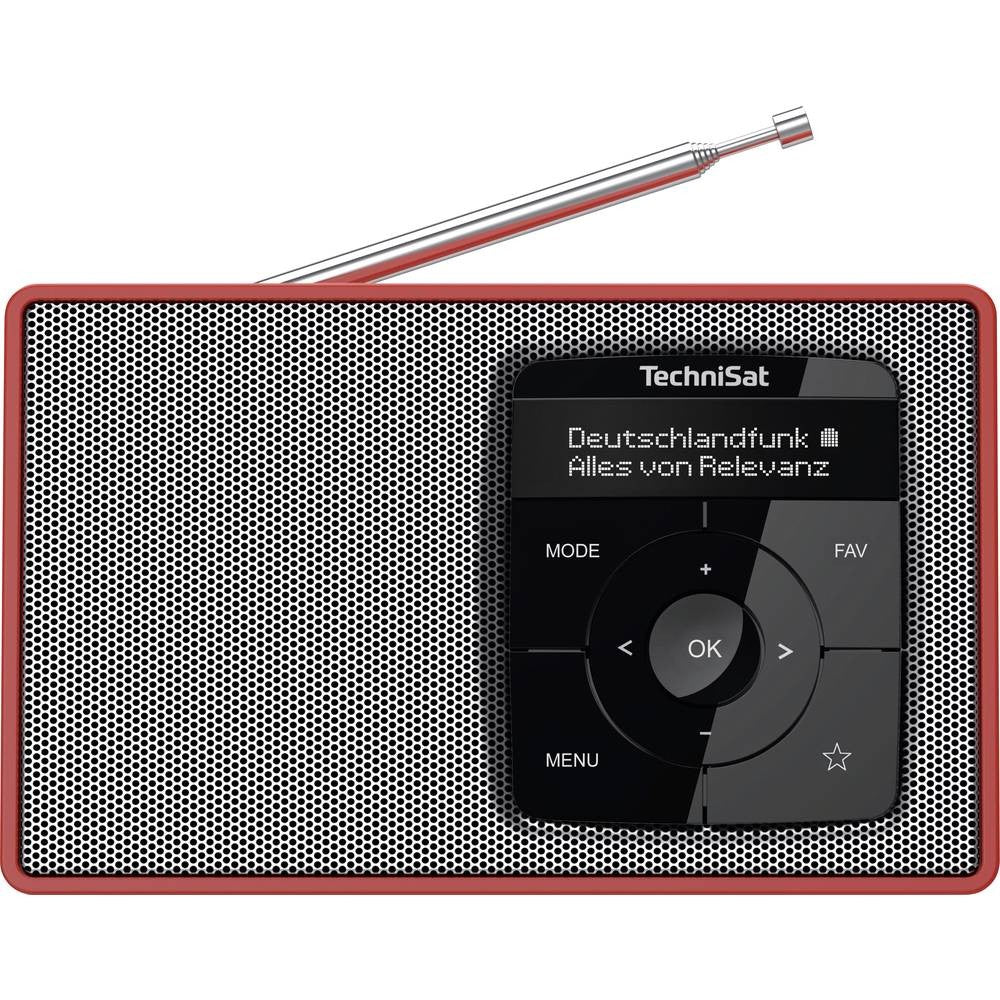 TechniSat DIGITRADIO 2 Table Radio DAB+, FM, Bluetooth, Alarm Function, Red-Silver, 0003/3910