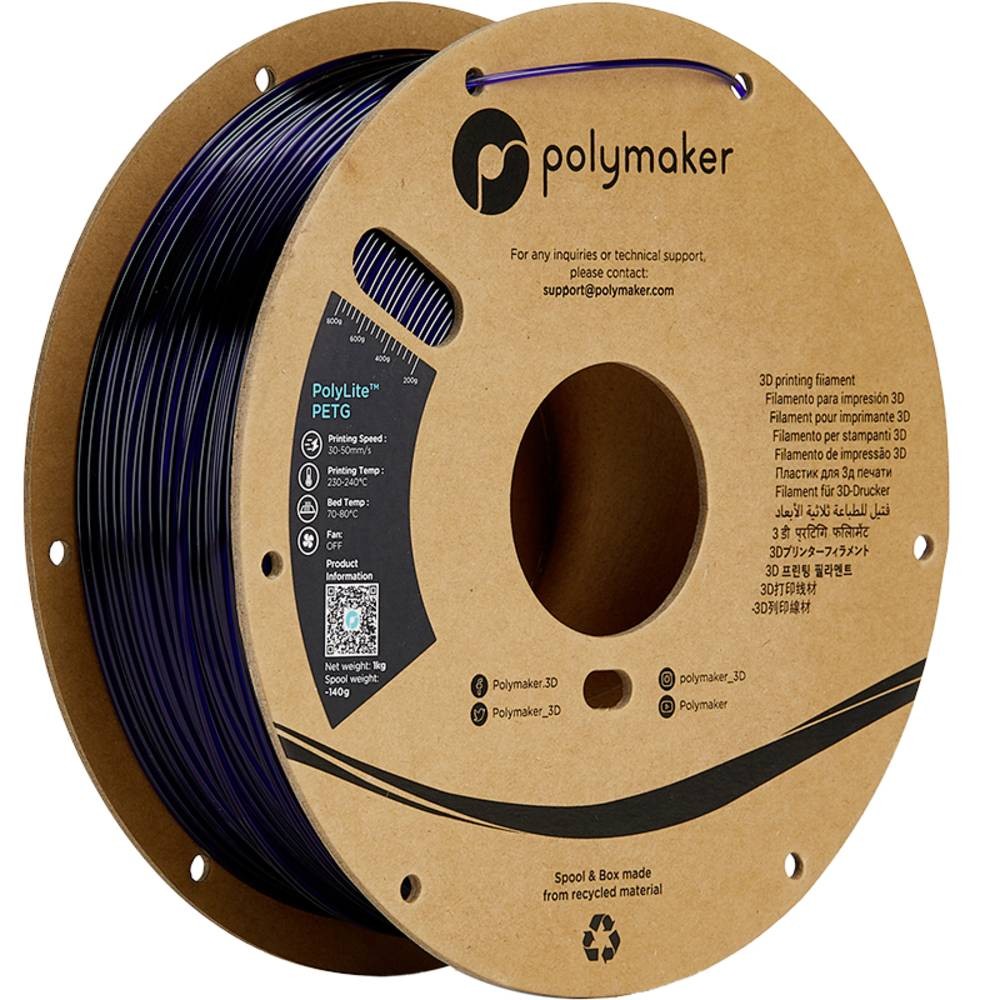 Polymaker PB01032 Filament PETG hitzebeständig hohe Zugfestigkeit 1.75 mm 1000 g Blau (PB01032)