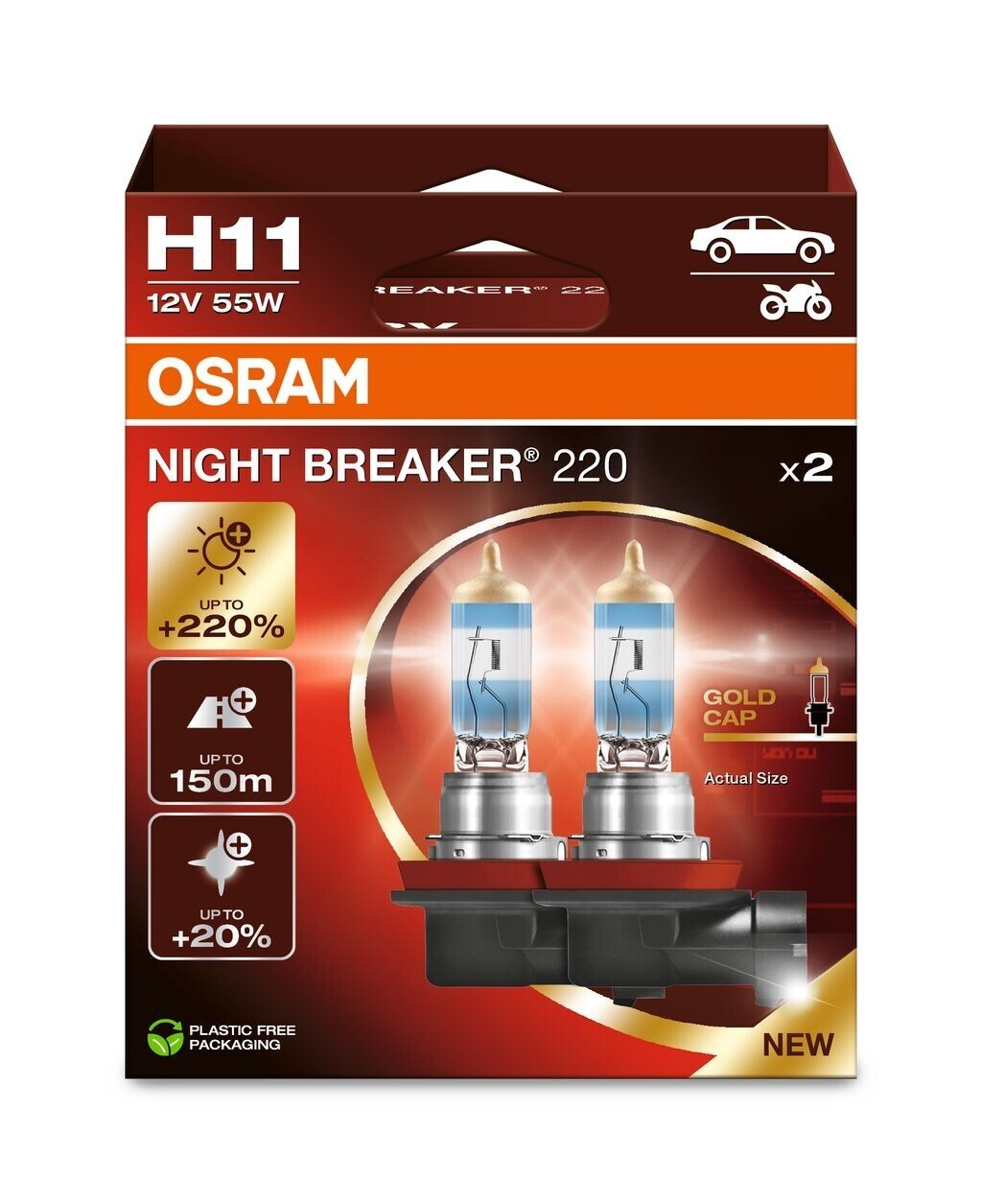 H11 12V PGJ 19-2 NIGHT BREAKER 220 | Set of 2