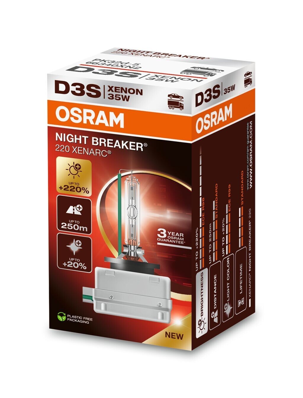 Bulb (Carton 1pc) D3S 42V 35W PK32D-5 XENARC NIGHT BREAKER 220  white 4500K