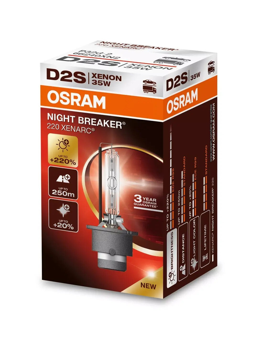 D2S Bulb 85V 35W P32D-2 XENARC NIGHT BREAKER 220 4500K