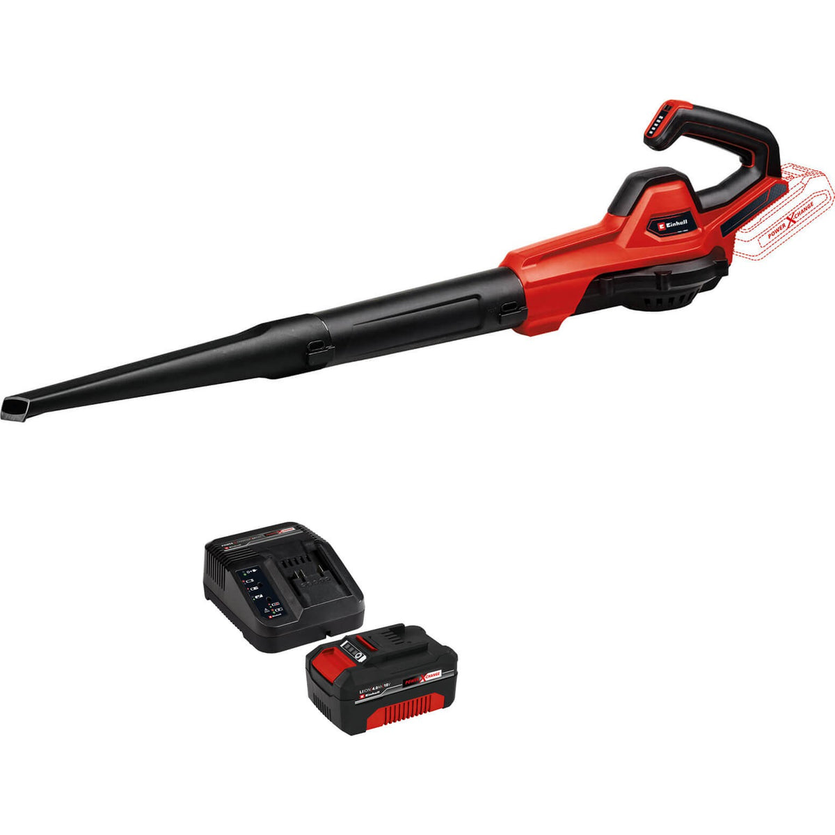 Einhell GE-UB 18/250 Li E - Cordless Blower - 18V - 4.0Ah Battery Included - 2 Nozzle Extensions (3433560) 1x4.0Ah